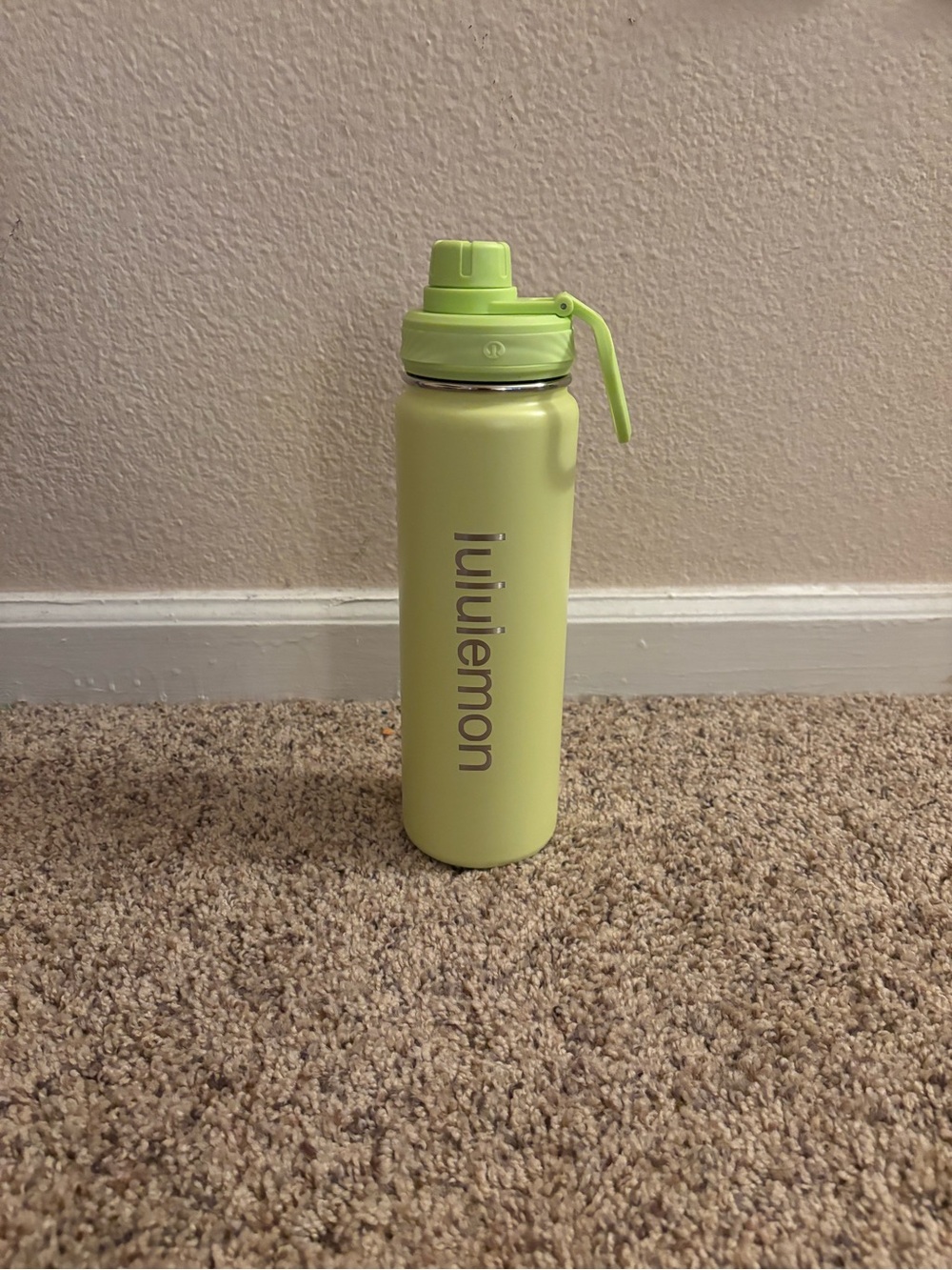 lululemon athletica Lime Green Stainless Water Bottle with Flip Cap